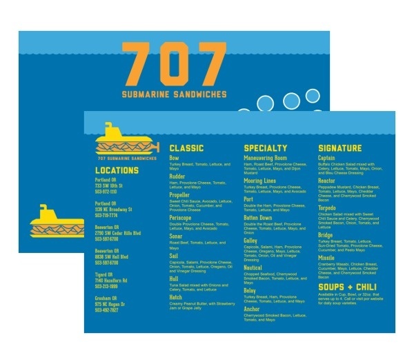 707 Submarine Sandwiches on Behance #sandwich #packaging #menu #restaurant #brand #identity #submarine