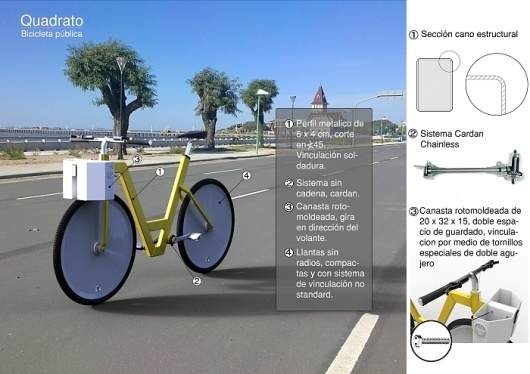 Quadrato by Luis Carlos Bernal at Coroflot #bernal #luis #bicycle #public #carlos #design #system #bike #quadrato