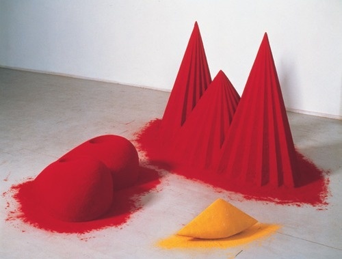 Anish Kapoor | PICDIT #sculpture #red #color #sand #art