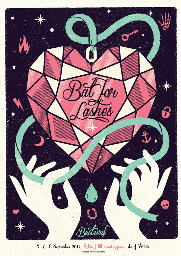 BAT FOR LASHES Telegramme #screenprint #bat #lashes #for #poster #music #telegramme