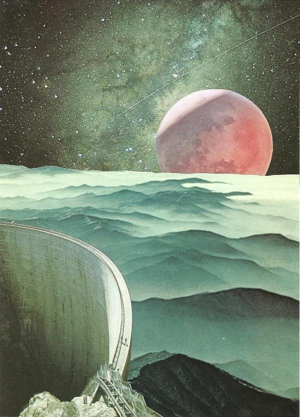Bryan Olson Collage Illustrations (2) #perspective #print #space #collage #mountains #planet