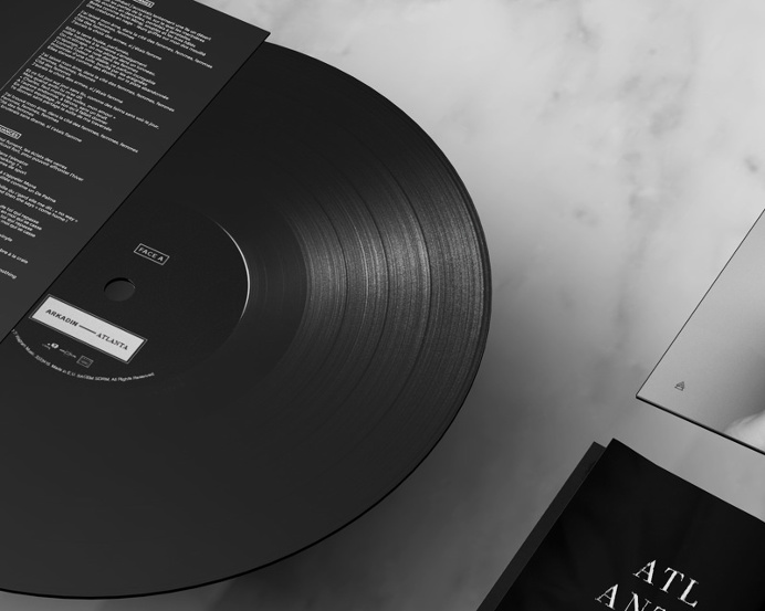 Arkadin - "Atlanta". Design: Quentin Deronzier Photo: Julot Bandit Model: Julia NefedovaI #identity #vinyl #album #LP #arkadin #band #blac