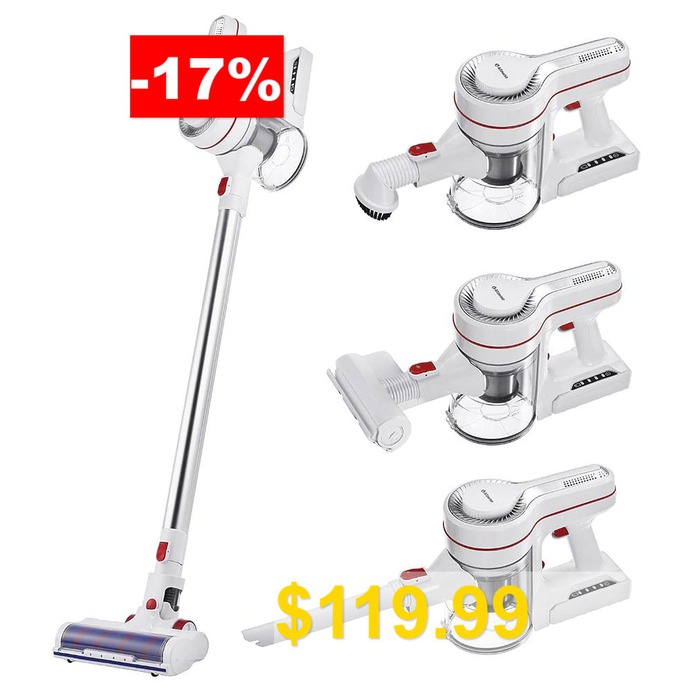 Alfawise #AR182BLDC #18kPa #Powerful #Cordless #Handheld #Stick #Vacuum #Cleaner #with #2200mAh #Battery #- #WHITE