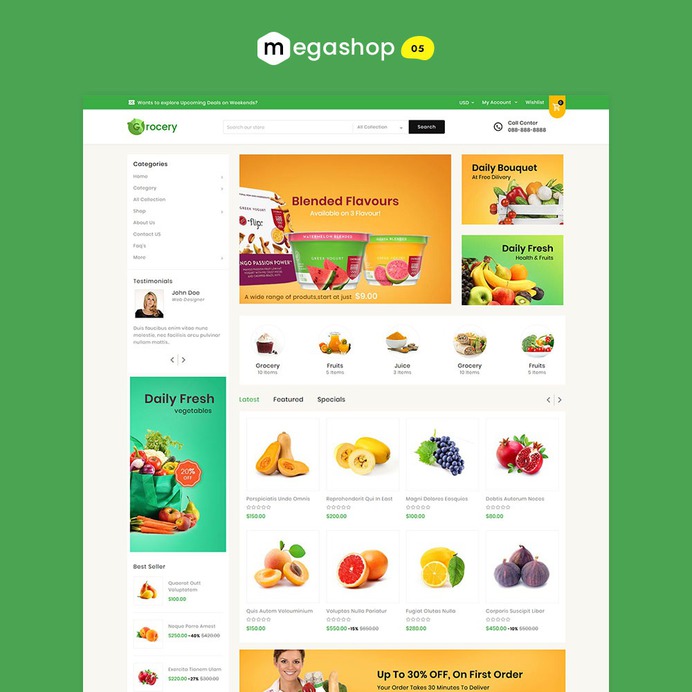 #MegaShop - #Shopify Multi-Purpose Responsive #Theme | #TemplateTrip #eCommerce #Website #Design