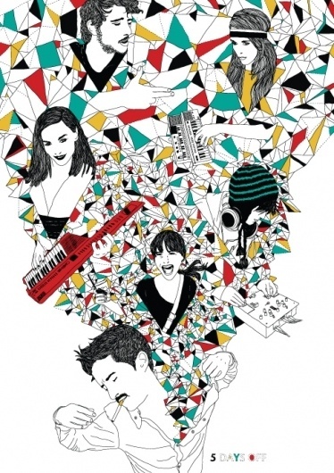 Nathalie made this. Freelance illustrator Nathalie Otter. #festival #pop #color #graphic #illustration #poster #amsterdam #music