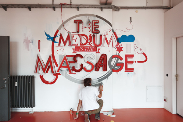 The Medium is the Massage by Niels Buschke #medium #massage #3d #typography