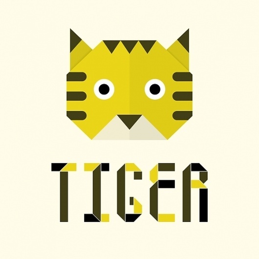 Origami | Typeface on the Behance Network #illustration #tiger