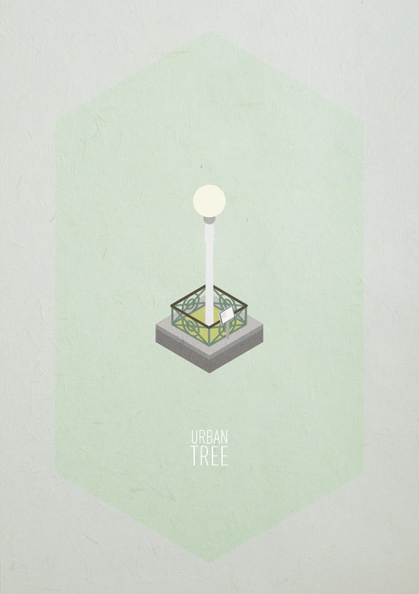 Urban Trees #urban #print #paper #illustration #poster #light