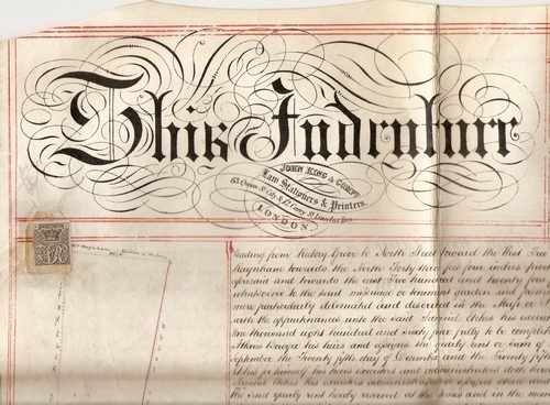Wayside Mews Collectables - Victorian Indenture dated 1864 #letter #letterhead #black