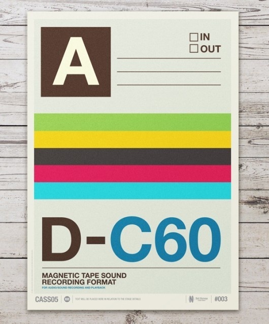 Audio Cassette Posters by Neil Stevens #helvetica #swiss #typography