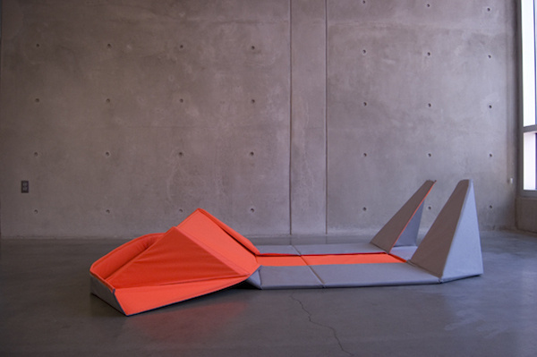 Looking for something functional to put in your space? This origami sofa can be used both as a minimalistic couch or a floor mat. #design #home #product #furniture #industrial