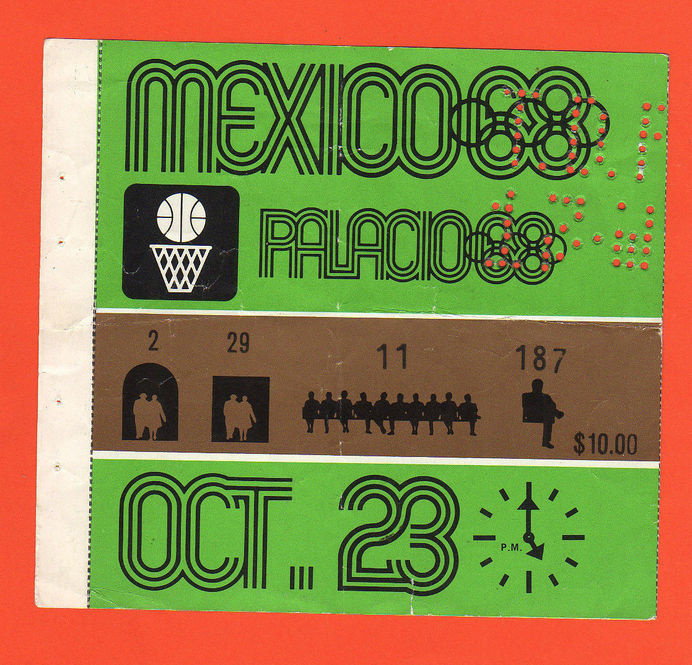 Orig.Ticket Olympic Games Mexico 1968 - BASKETBALL 23.10.1968 !! VERY RARE | eBay #wyman #mexico #infographics #1968 #lance #olympics #basketball #ticket
