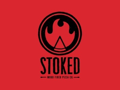 Stoked Rejected Logo Concept 3 #logo #badge #stoked #pizza
