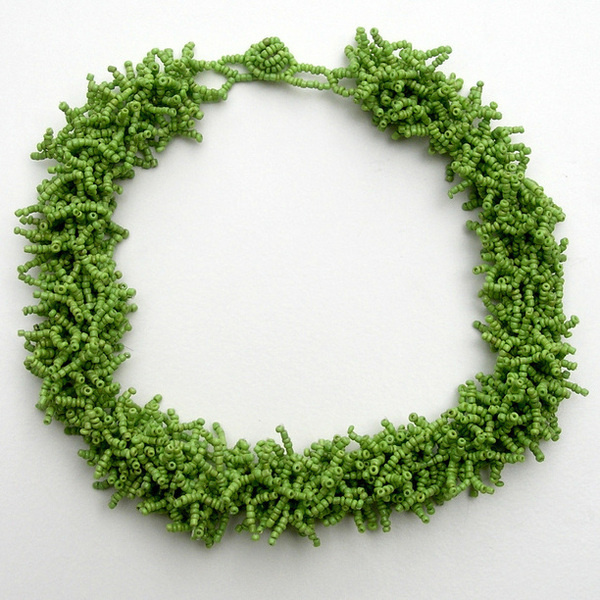 Glass Choker Necklace Green green, vintage, vintage jewelry #beads #jewelry #vintage #necklace #green