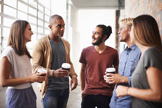 Grabbing some coffee with a few colleagues