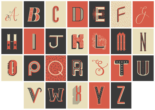 Decorative Lettergin Postcards by Rachel Brown #letters #typography