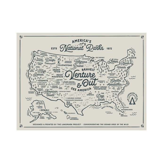 National Parks Map - Poster