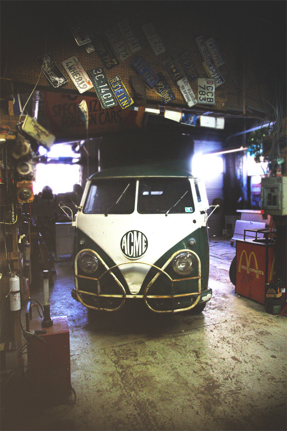 Workplace of Gibbs Connors & Vintage VW Buses #bus #workplace #workshop #photography #vw