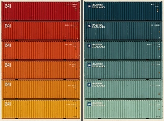 Maersk Sealand Shipping Containers #packaging #color