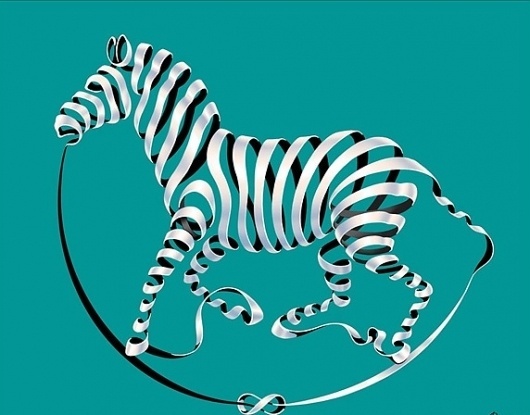 Ribbon Horse Illusion #illustration #horse