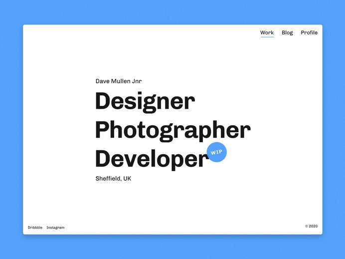 Personal portfolio website for me (Dave Mullen Jnr), a designer, photographer, and web developer.
#minimal #webdesign