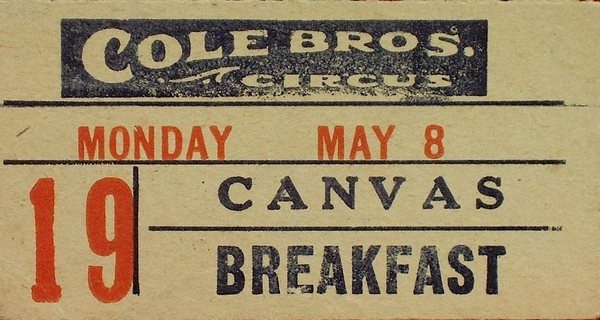 Museum Cole Bros Breakfast Voucher.jpg (960×512) #circus #typography