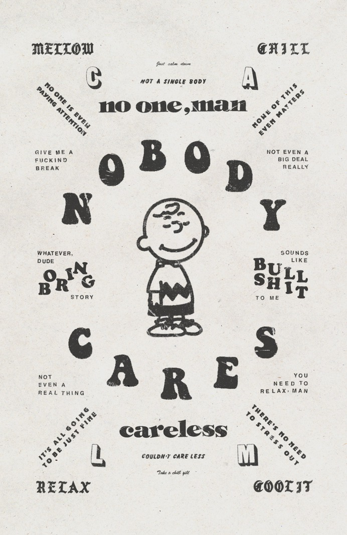 NOBODY CARES Poster Design Poster design for a Risograph art show revolving around the theme of imperfection. Buy one here! 2015