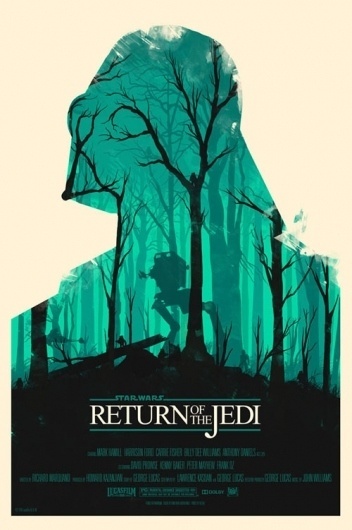 Star Wars example #263: British Artist Redesigns 'Star Wars' Posters - DesignTAXI.com #jedi #wars #vader #star #poster #d...