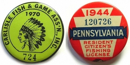 Typography / U.S vintage fishing and hunting permit graphics, type #butons