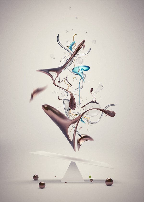 By Elias Klingén #render #elias #klingen #shapes #digital #illustration #art #collage
