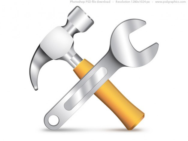 Settings icon, psd hammer and wrench Free Psd. See more inspiration related to Icon, Icons, Metal, Silver, Psd, Hammer, Wrench, Icon set, Settings and Horizontal on Freepik.