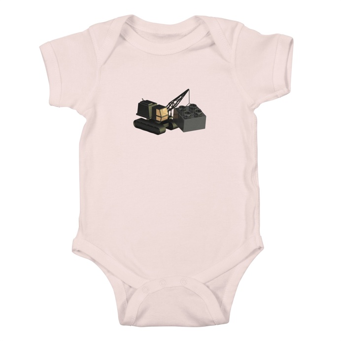 Lego Construction Baby Bodysuit #threadless #fashion #babyclothes #3d #cinema4d #render #c4d #cgi #crane #lego #duplo #toys #graphicdesign