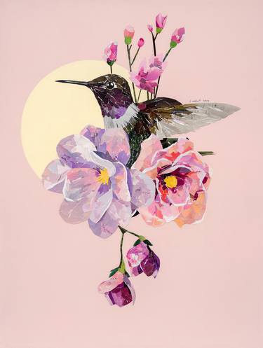 Saatchi Art Artist Victoria Molina; Collage, "VAMOS RECORRIENDO FLORES (PRINT 60X80 cm)" #art