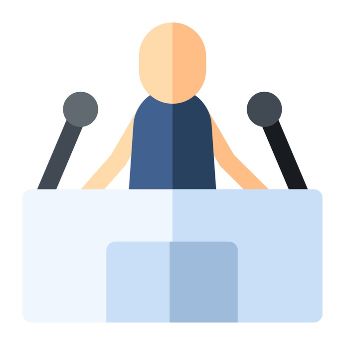 See more icon inspiration related to speaker, press, news, talk, speech, lectern, journalism, lecture, conference, communications, microphone, person and people on Flaticon.