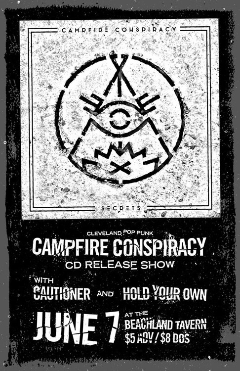 poster for campfire conspiracy #punk #white #own #grunge #pop #and #campfire #cautioner #black #gigposter #conspiracy #poster #your #hold