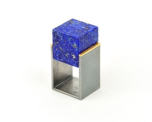 Helfried Kodré Ring: Untitled 2012 Silver, gold, lapislazuli #silver #ring