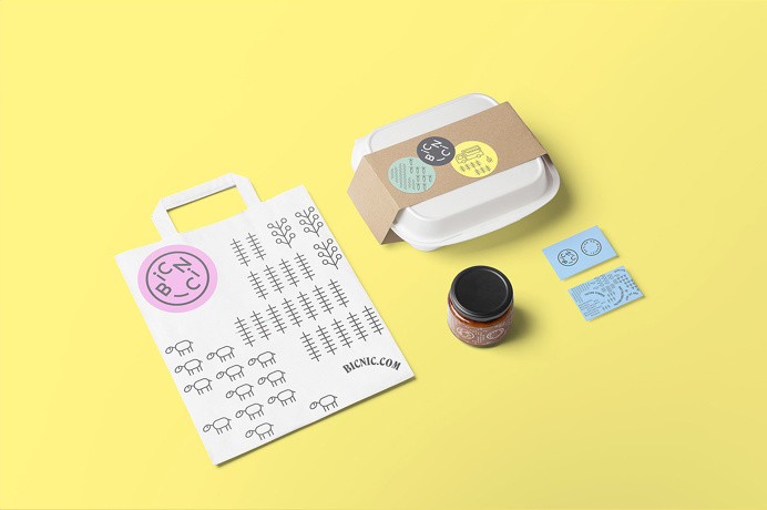bicnic by toormix branding colorful playful beautiful minal stationery corporate design mindsparkle mag business card logo logotype packagin