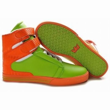 2012 New Supra Tk Society High Tops Green/Orange Men's #shoes