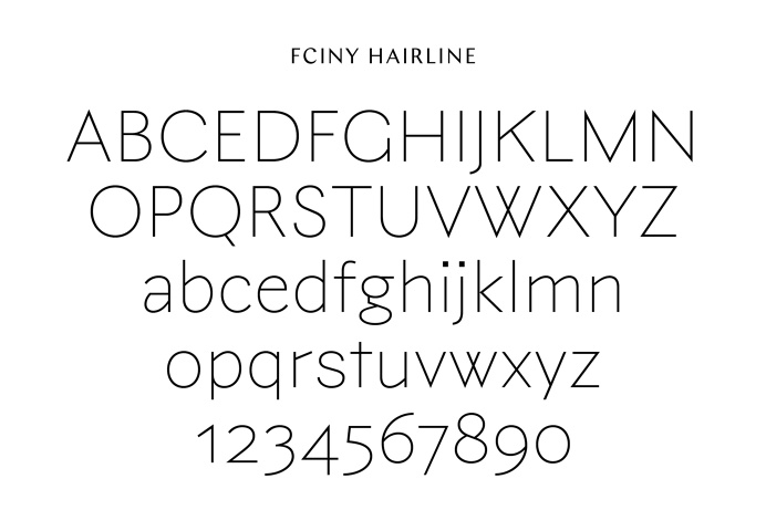 FCINY, Hairline, Typeface