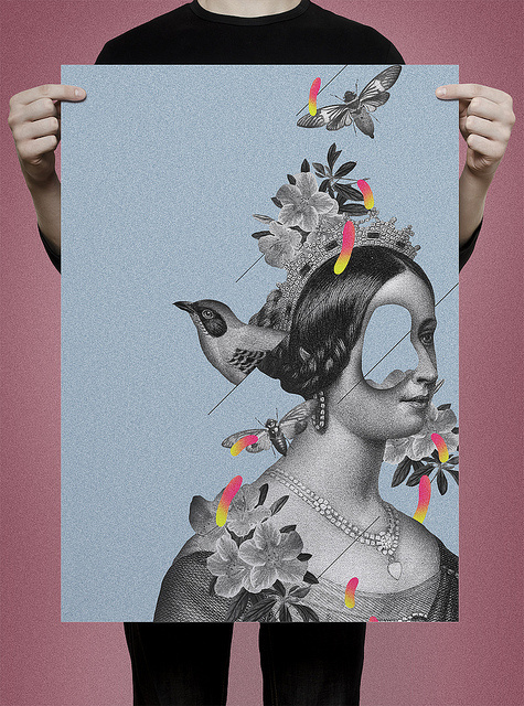 poster #princess #bird #fly #vintage #poster #collage