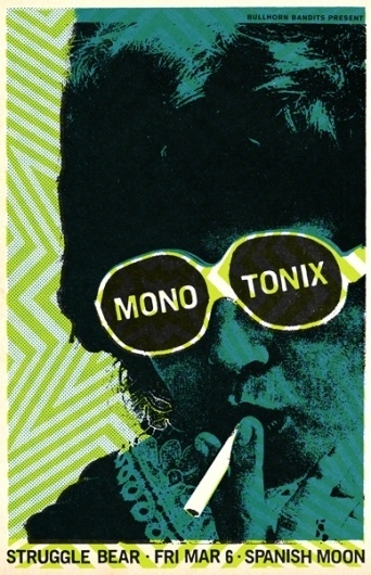 GigPosters.com - Monotonix - Struggle Bear #design #music poster #scott campbell