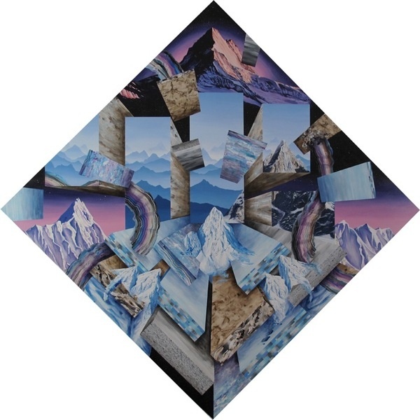 but does it float #abstract #mountain #ground #supernatural #dali #unrealistic #square #galss #painting #ice #drawing #cube
