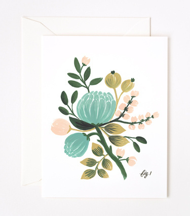 Blue Floral Card #flower #blue #green