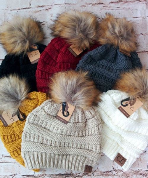 Pom pom beanies and furry balls | | Just Trendy Girls