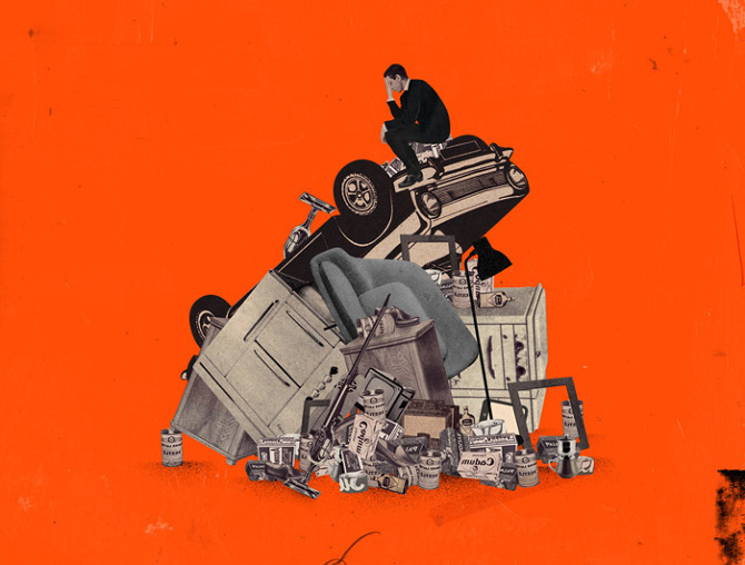 Emmanuel Polanco / Les InRockuptibles magazine / Colagene.com #frame #photomontage #illustration #vintage #collage #car