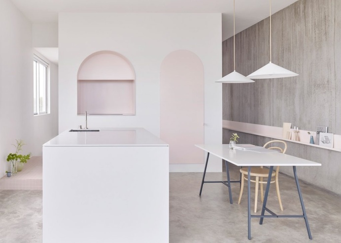 Melbourne Gallery Apartment minimal interior design deluxe concrete white pink soft beautiful beauty scandinavian danish new modern best