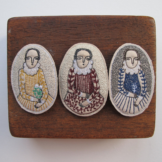 Image of Elizabethan-inspired embroidery brooches #embroidery