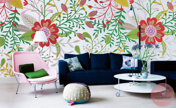 Flowers #interior #pattern #mural #design #decor #home #wall #flowers