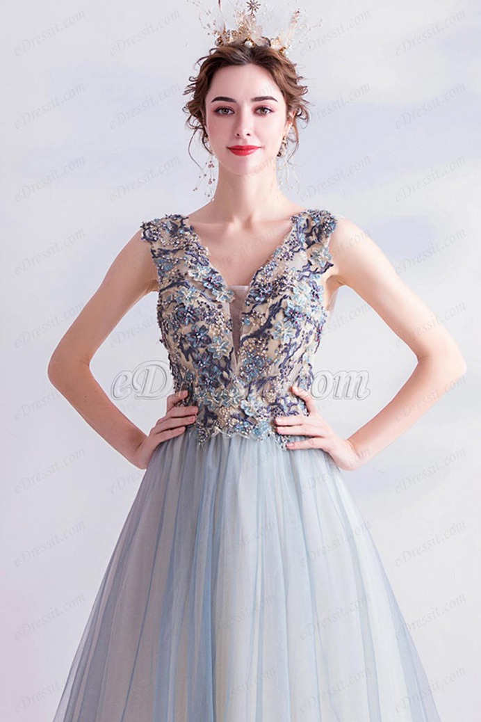 eDressit Sexy V-Cut Beads Embroidery Long prom Evening Dress (36227708)