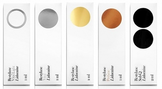 Restylane - TheDieline.com - Package Design Blog #circle #white #metallic